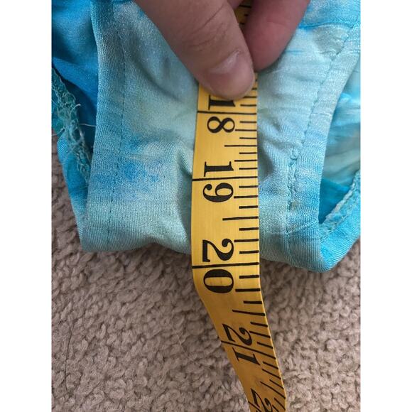 Vintage Christian Dior One Piece Swimsuit Blue Green Tie Dye Bow Strapless RARE - Picture 11 of 12